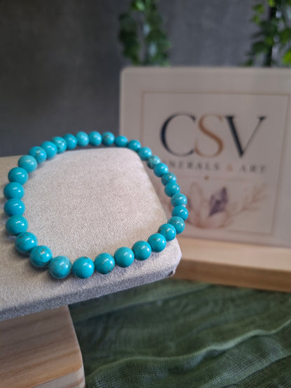 Blauwe Howliet 6mm armband