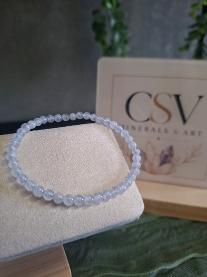 Armband Blauwe Chalcedoon 4mm