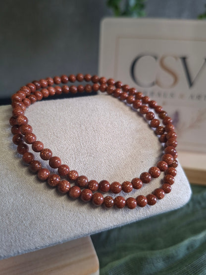 Goldstone 6mm armband