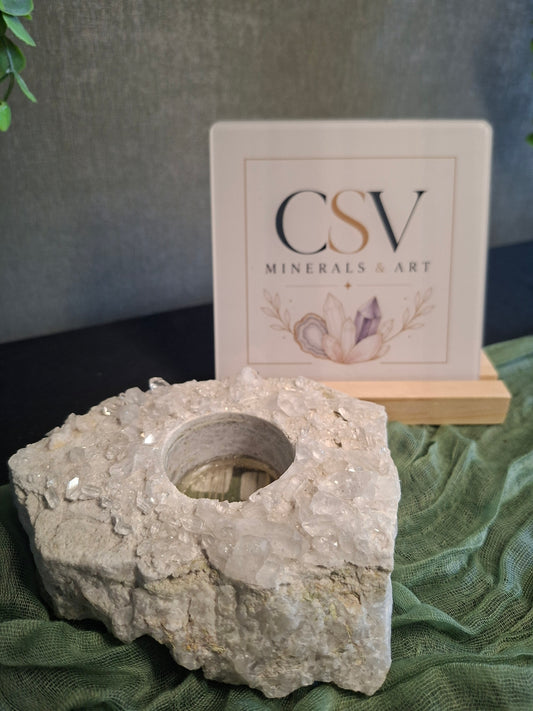 Theelichthouder Bergkristal