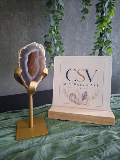 Agaat geode op standaard