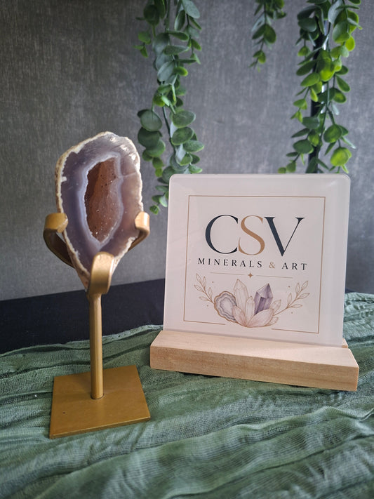 Agaat geode op standaard