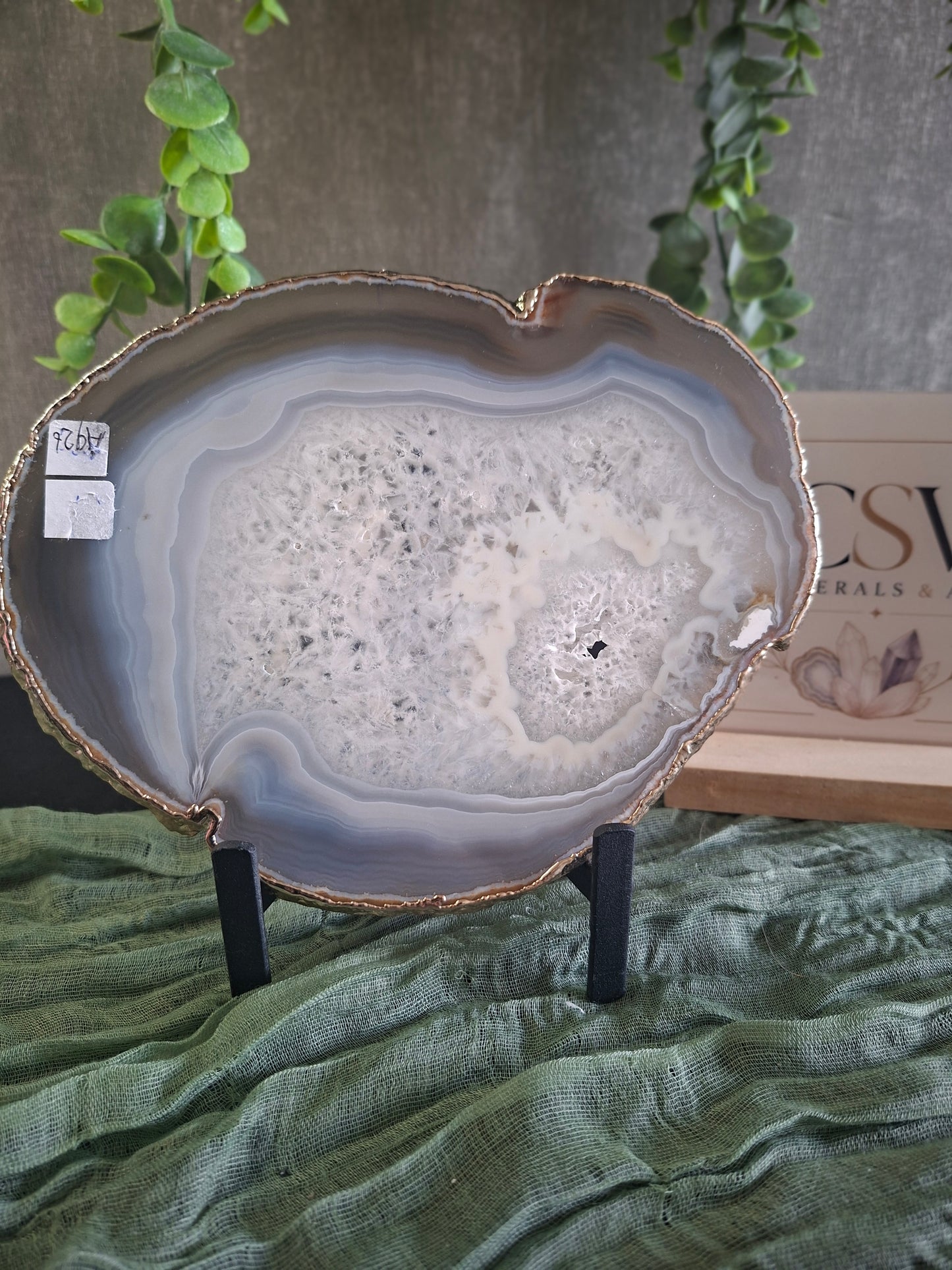 Goldplated agaat schijf 29
