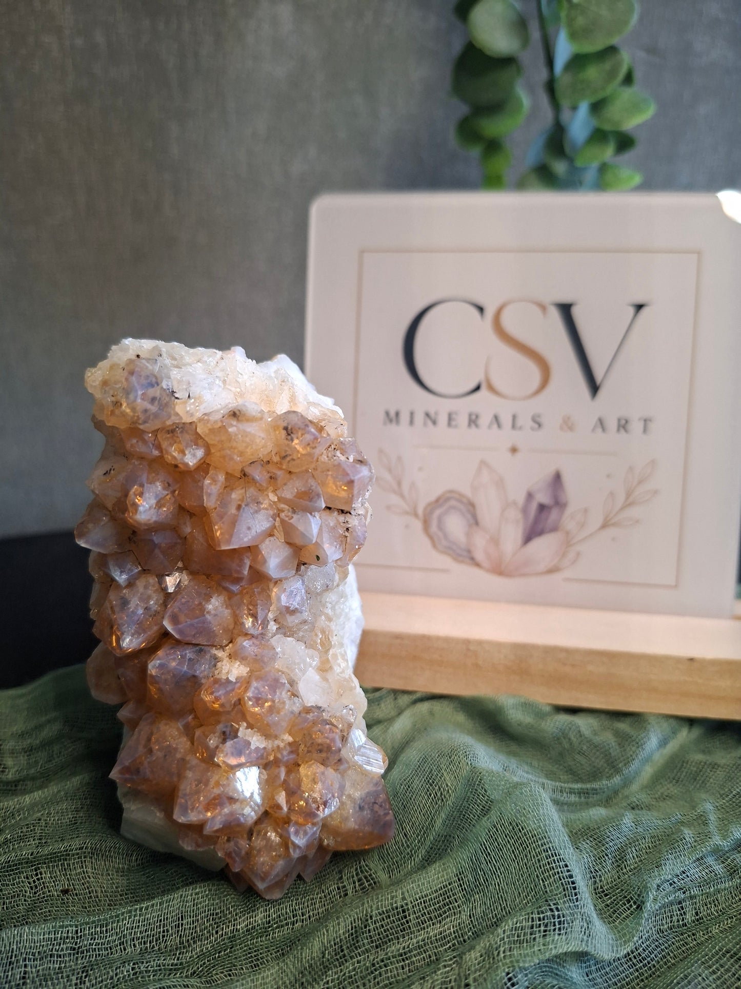 Citrien Cluster staand met Chalcedoon