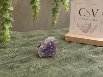 Druzy amethist hanger hart
