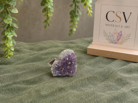 Druzy amethist hanger hart