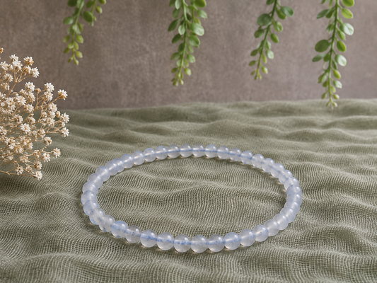 Armband Blauwe Chalcedoon 4mm