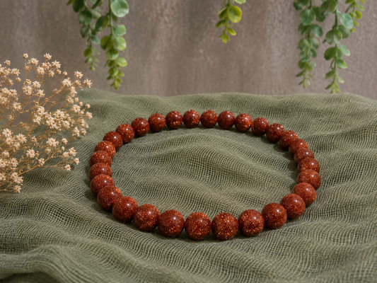 Goldstone 6mm armband