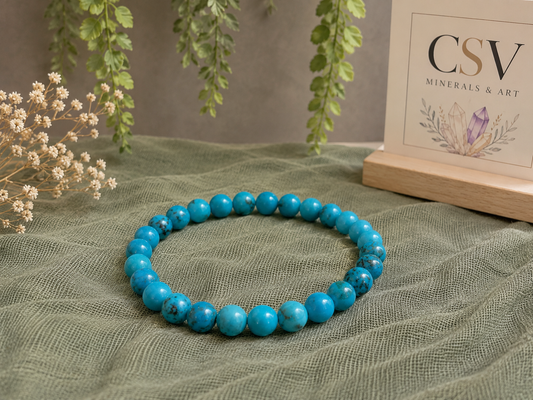 Blauwe Howliet 6mm armband