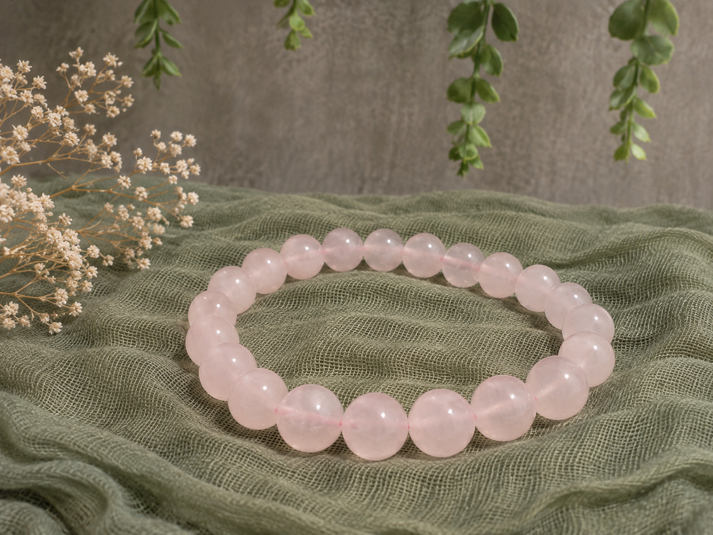 Rozenkwarts 8mm armband