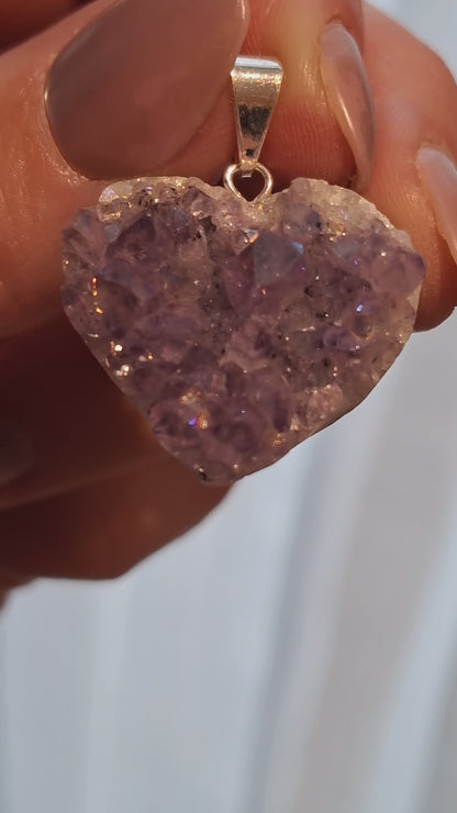Druzy amethist hanger hart