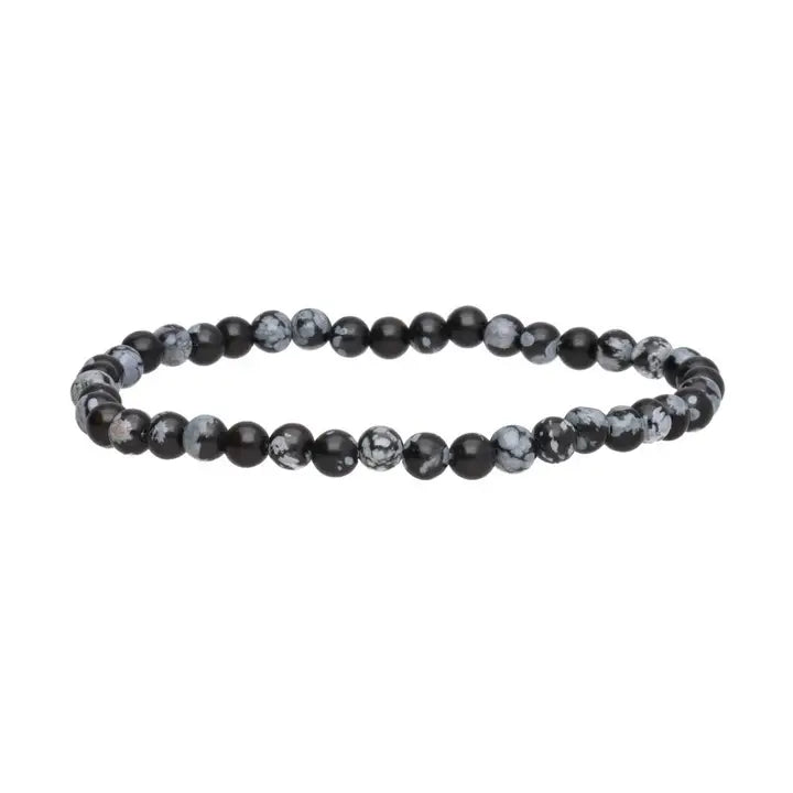 Sneeuwvlok Obsidiaan 4mm armband