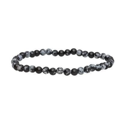 Sneeuwvlok Obsidiaan 4mm armband