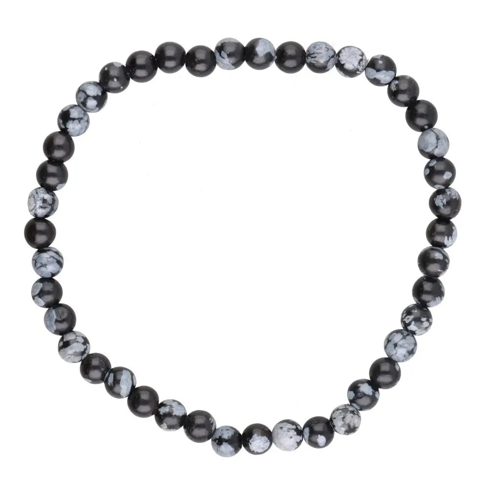 Sneeuwvlok Obsidiaan 4mm armband