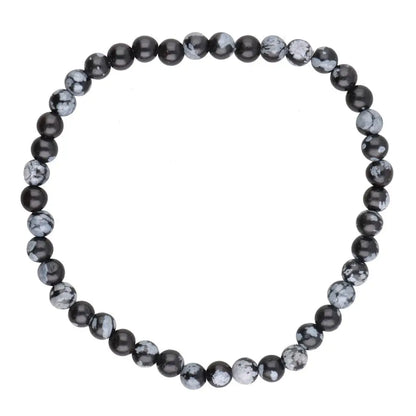 Sneeuwvlok Obsidiaan 4mm armband